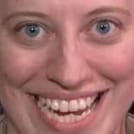 rubie heart creepy sanpaku eyes smile