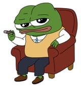 pepe smug in chair