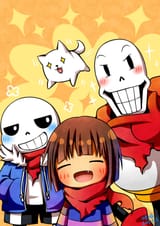 Frisk, Sans, Papyrus, and Annoying Dog