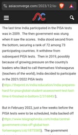 India PISA test
