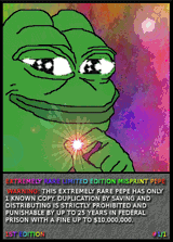 Extremely Rare Limited Edition Misprint Pepe, 1st Edition, 1 of 1