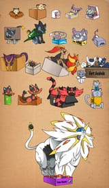 Cat Pokemon in boxes