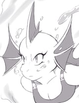 1119 - Freedom_Planet_2 Water_Dragon artist_wahahui barefoot bubbles character_Merga dazl_commission female monochrome patreon safe simple_background swimsuit crop bymolly