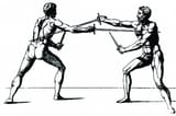 Camillo-Agrippa-1535-95-Men-with-Rapier-and-Dagger-plate-H-Trattato-di-Scientia