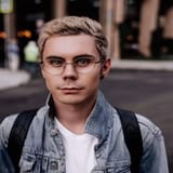Smart man with glasses