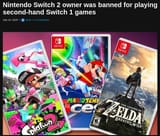 Nintendo Switch 2 owner was banned for playing second-hand Switch 1 games