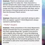Miyamoto and imamura wanted Krystal to be hot