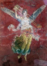 Palestra_grande_di_pompei,_affreschi_di_Moregine,_terzo_triclinio,_IV_stile,_epoca_neroniana,_07_vittoria_con_tripode