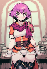 1girl, solo, katarina (fire emblem), wagashi (dagashiya), parororo, cowboy shot, s-398340235
