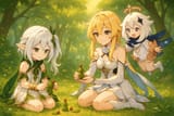 20250712_2111_Friends Crafting in Meadow_simple_compose_01k000qt3tes2btgvpg9ytek4e