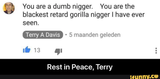 blackest retard gorilla nigger