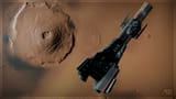 Donnager passes over MCRN headquarters at Hecate Base, Olympus Mons