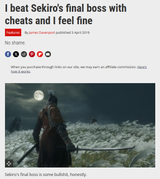 PC gamer cheated Sekiro