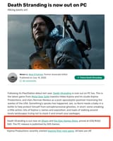 Death Stranding is now out on PC Rock Paper Shotgun