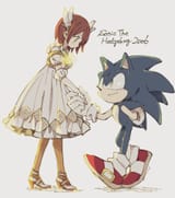 __sonic_the_hedgehog_and_princess_elise_the_third_sonic_and_1_more_drawn_by_bukiko__745b8bf9d77679852f681b028386b405