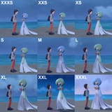 Gardevoir sizes