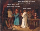 giotto displays his mastery to pope -v-