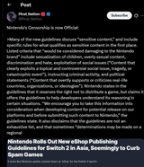 Nintendo Censorship 2025