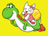 120958 - 4chan artist_unknown bag moot nintendo smug super_mario_vorld text winking yoshi