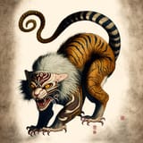Nue - A Monkey Snake Bird Tanuki Chimera Yokai