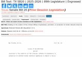 texas senate bill 20