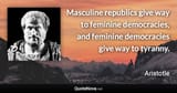Aristotle Masculine Republics Give Way