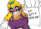 Wario tells off the Janitor