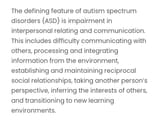 autism defining features