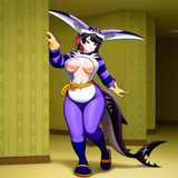 ellen joe, alternate outfit, big the cat (cosplay), shark tail, gigantic breasts s-640753070