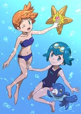 __misty_lana_popplio_and_staryu_pokemon_and_2_more_drawn_by_hatena_hatenashi8107__75fd5419d68338bb8a655e2a9f056668