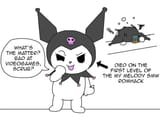 dumb rabbit kuromi being a smug hypocritical drunk