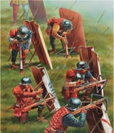 crossbowmen with pavise