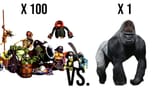 100 kremlings vs 1 kong