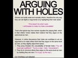arguing with holes