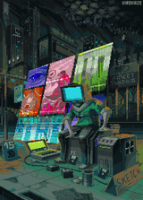 Cyberpunk Computer Head
