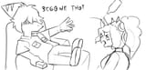 13768 - Green Monochrome Pterodactyl Sera_(Trish&#039;s_Daughter) sketch Triceratops