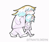 Susie resting her snoot on kris