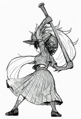 1girl, Midna, sketch, solo, traditional media, masterpiece, best quality, absurd s-3643256787