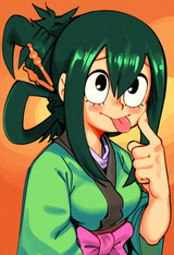 Solo focus, 1girl, masterpiece, no text, asui tsuyu (boku no hero academia), wam s-3040680970