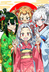 4girls, masterpiece, no text, [weiss schnee_ embarassed], [asui tsuyu_ winking], s-3362850400