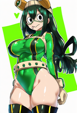 Solo focus, 1girl, masterpiece, no text, my hero academia, asui tsuyu (boku no h s-933955109