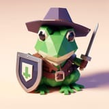 low poly render frog3