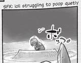 20 minutes worth poop made a glopping noise as it flowed endlessly out of Riko