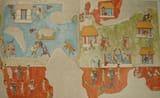 Wall-fresco-on-the-Temple-of-the-Warriors-Chichen-Itza-Mexico-showing-a-major-raid-on-a