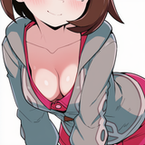 1girl, gloria (pokemon), parororo, kamidan, wagashi (dagashiya), breast focus, h s-2280532548