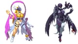 Angewomon and LadyDevimon by countgate