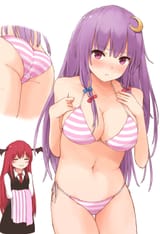 yande.re 542292 sample ass bikini cleavage koakuma patchouli_knowledge swimsuits techi_(techi35499) touhou wings