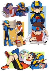 __mega_man_megaman_exe_lan_hikari_bass_treble_and_4_more_mega_man_and_2_more_drawn_by_ayla_kazemi__5c98a0181bf118c7a09149c3b45a0f29
