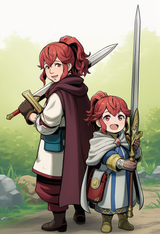 anna (fire emblem), old woman, anna (fire emblem), daughter, , back-to-back, hol s-4241132999
