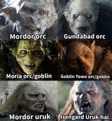 orc types lotr films